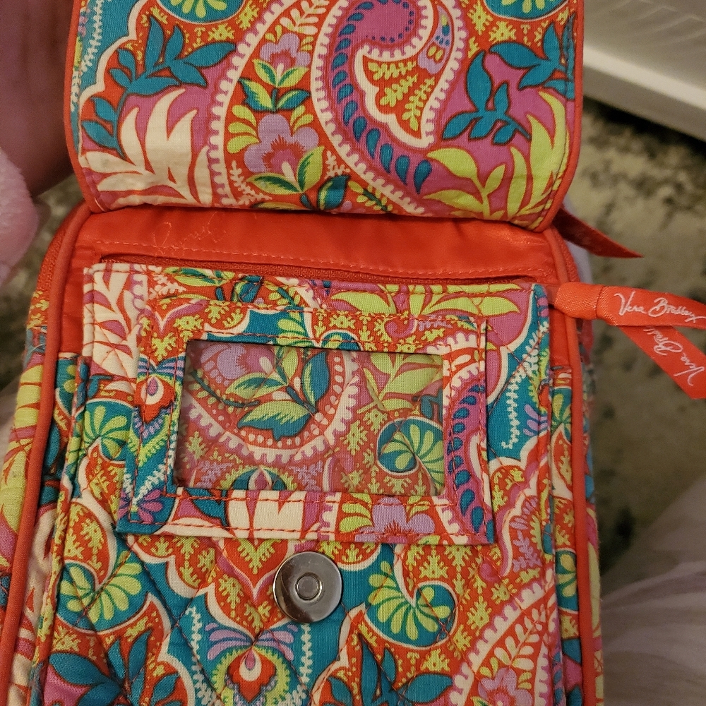 Vera bradley paisley in paradise mini hipster bag with multiple pockets